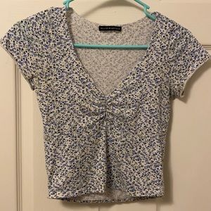 Brandy Melville Floral V-neck Top